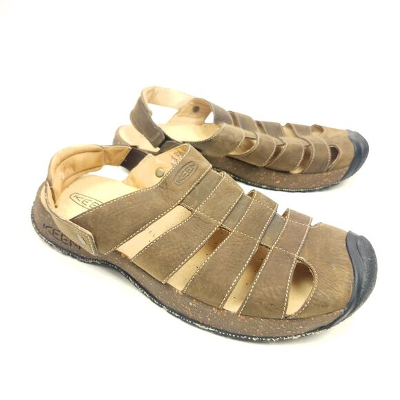 KEEN Mens 11 Leather Sandals Fisherman Style Brown Huarache - Picture 1 of 7